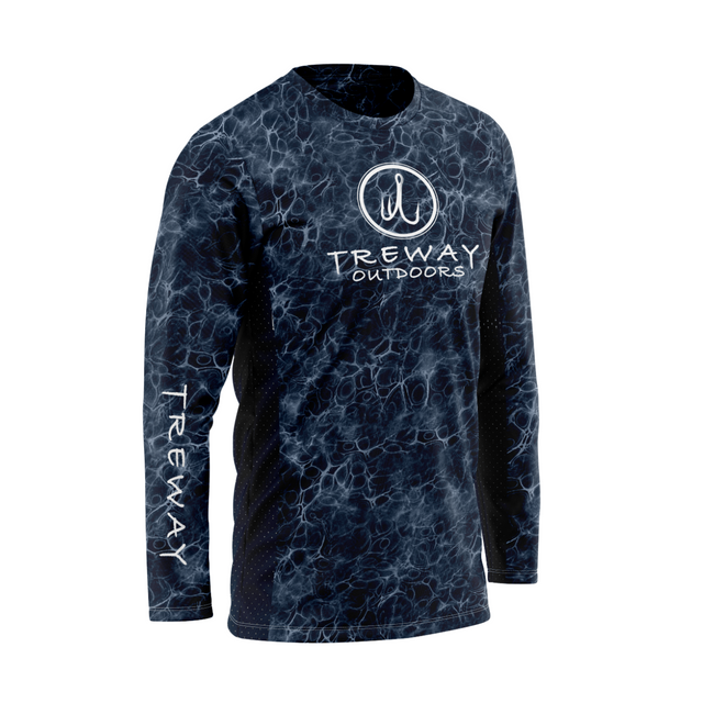Treway Blue Grey Cell-Tek Performance Long Sleeve + Treway Buff