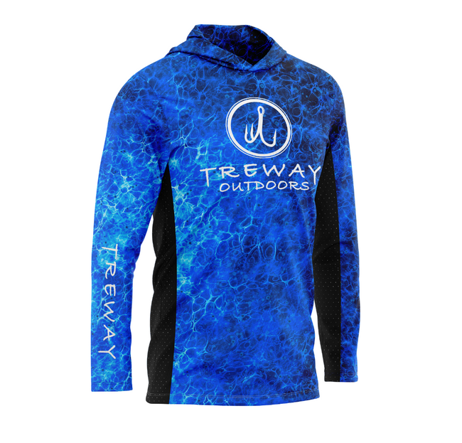Treway Blue Cell-Tek Performance Hooded Long Sleeve + Treway Buff