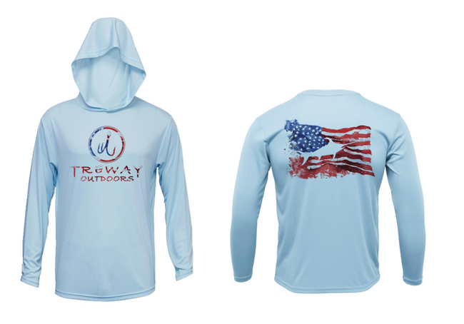 Treway Outdoors Flag Swordfish Hooded Long Sleeve