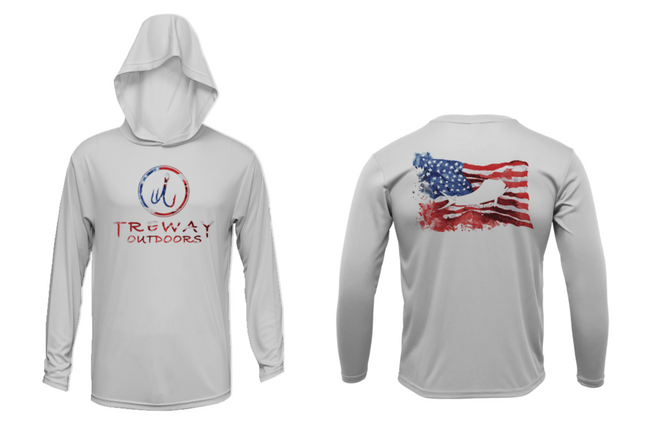 Treway Outdoors Flag Mahi Hooded Long Sleeve