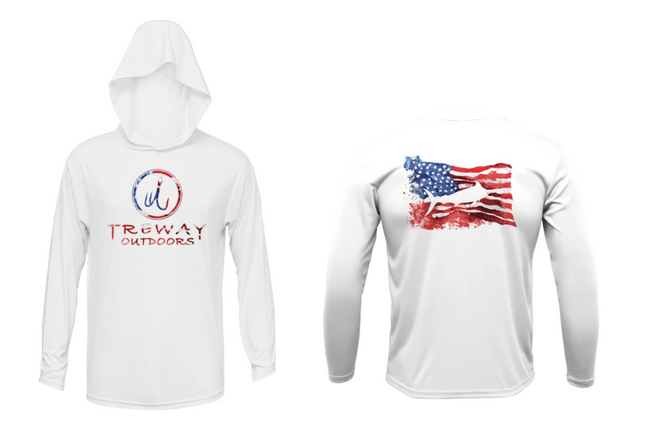 Treway Outdoors Flag Marlin Hooded Long Sleeve