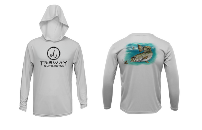 Treway Outdoors Speckled Sea Trout Performance Hooded Long Sleeve
