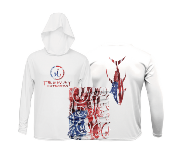 Yellowfin Tuna America Series Hooded Long Sleeve Bundle