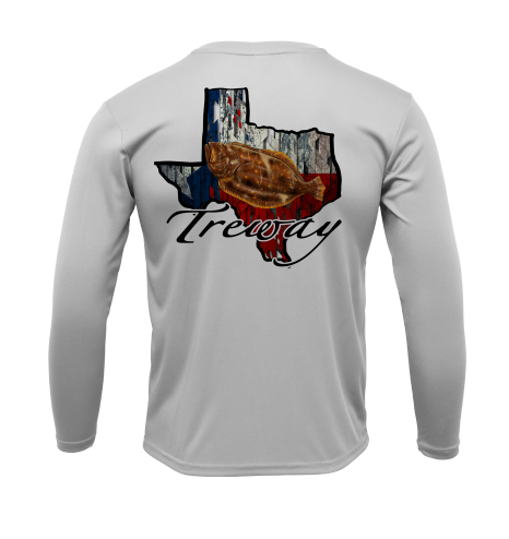 Treway Outdoors Flounder Texas Outline Performance Long Sleeve