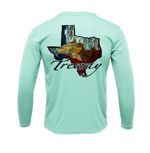 Treway Outdoors Redfish Texas Outline Performance Long Sleeve