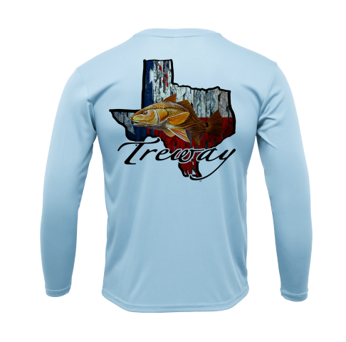 Treway Outdoors Redfish Texas Outline Performance Long Sleeve