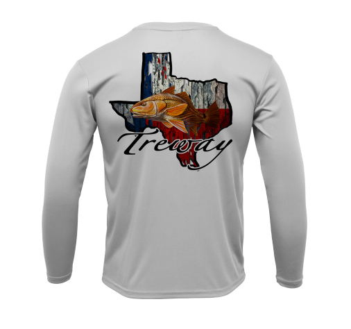 Treway Outdoors Redfish Texas Outline Performance Long Sleeve