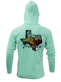 Treway Outdoors Redfish Texas Outline Performance Hooded Long Sleeve