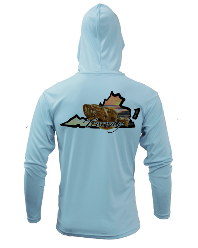 Treway Outdoors Flounder Virginia Performance Hooded Long Sleeve