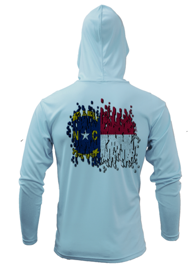 Treway Outdoors NC Flag Performance Hooded Long Sleeve