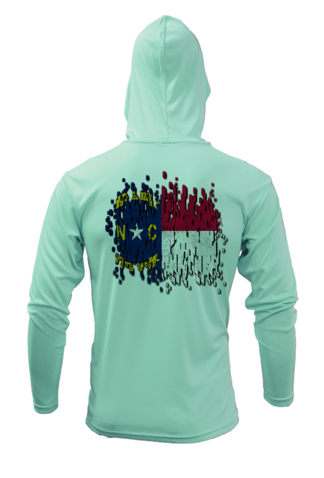 Treway Outdoors NC Flag Performance Hooded Long Sleeve