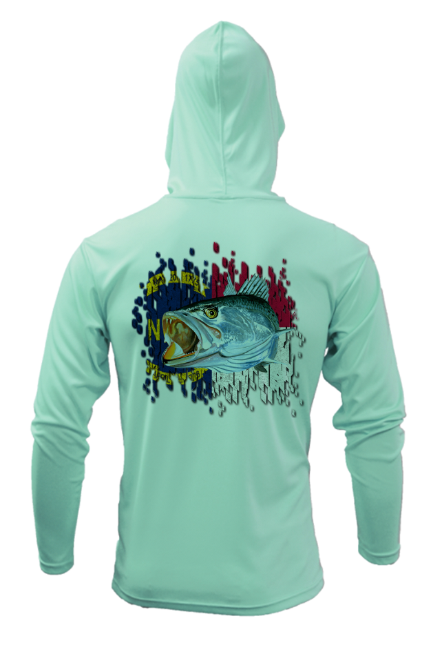 Treway Outdoors Trout NC Flag Performance Hooded Long Sleeve