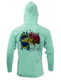 Treway Outdoors Redfish NC Flag Performance Hooded Long Sleeve