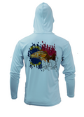 Treway Outdoors Redfish NC Flag Performance Hooded Long Sleeve