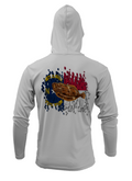 Treway Outdoors Flounder NC Flag Performance Hooded Long Sleeve
