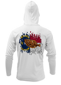Treway Outdoors Flounder NC Flag Performance Hooded Long Sleeve