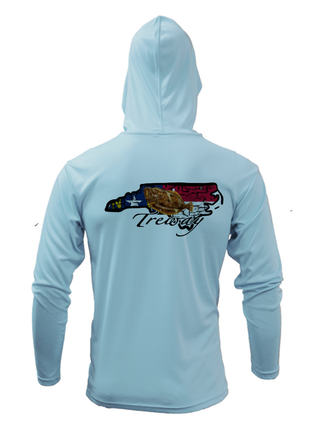 Treway Outdoors Flounder NC Performance Hooded Long Sleeve