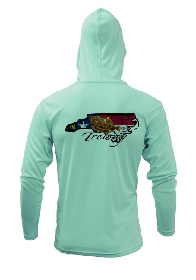 Treway Outdoors Flounder NC Performance Hooded Long Sleeve