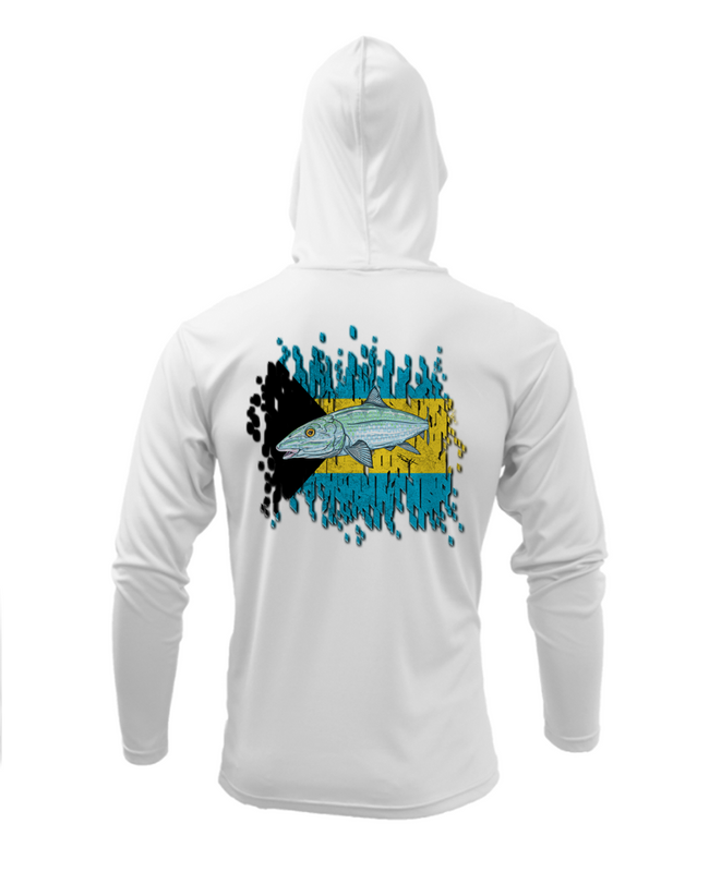 Treway Outdoors Bonefish Bahamas Flag Hooded Long Sleeve
