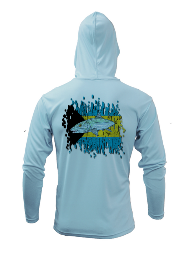 Treway Outdoors Bonefish Bahamas Flag Hooded Long Sleeve