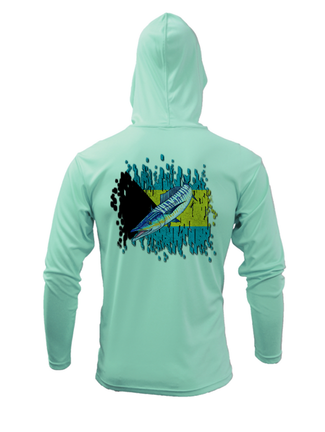 Treway Outdoors Wahoo Bahamas Flag Hooded Long Sleeve