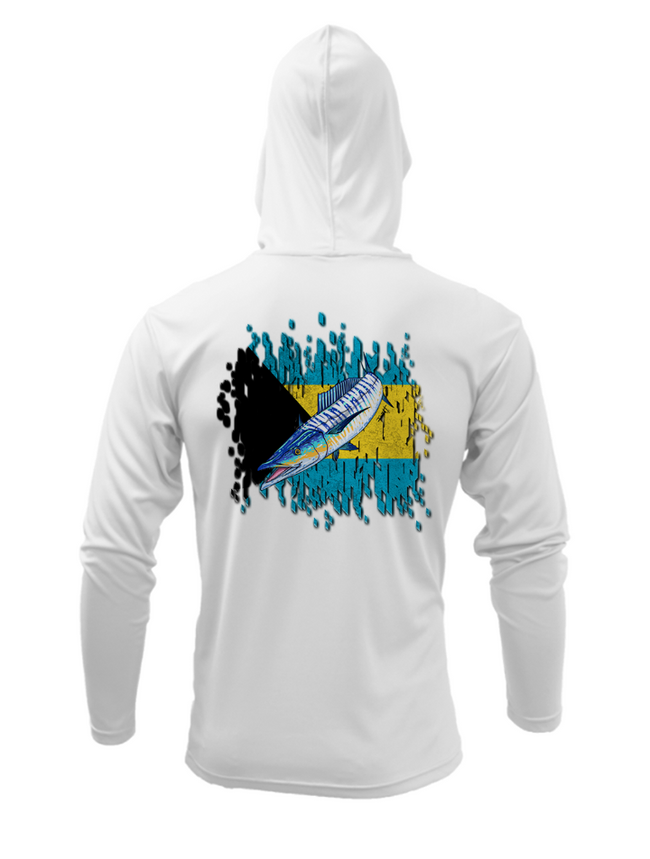 Treway Outdoors Wahoo Bahamas Flag Hooded Long Sleeve