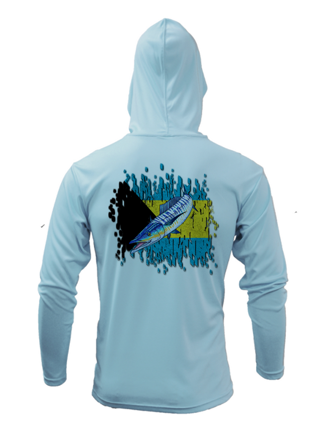 Treway Outdoors Wahoo Bahamas Flag Hooded Long Sleeve