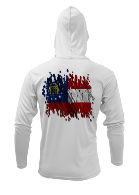 Treway Outdoors Georgia Flag Performance Hooded Long Sleeve