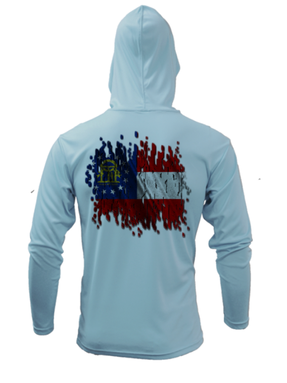 Treway Outdoors Georgia Flag Performance Hooded Long Sleeve