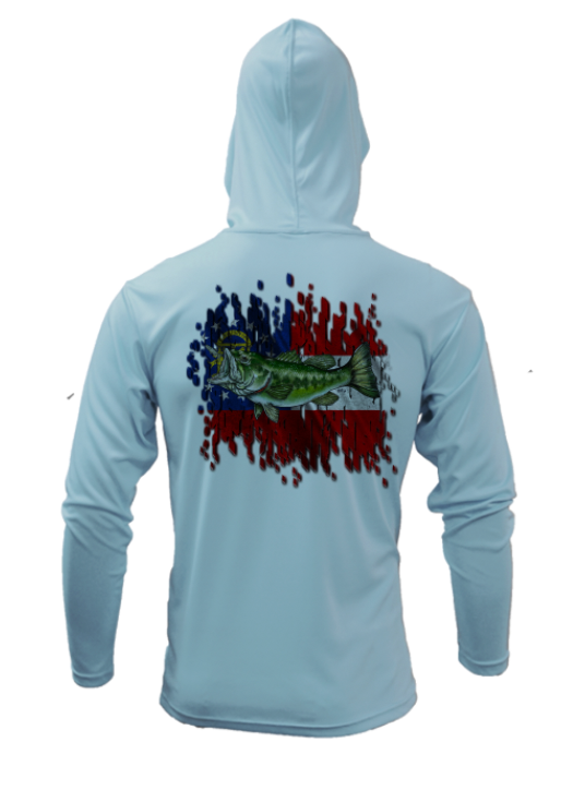 Treway Outdoors Largemouth Georgia Flag Performance Hooded Long Sleeve