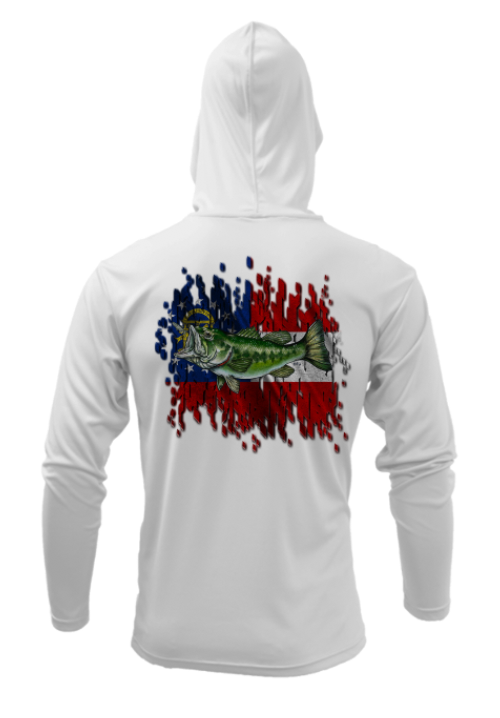 Treway Outdoors Largemouth Georgia Flag Performance Hooded Long Sleeve
