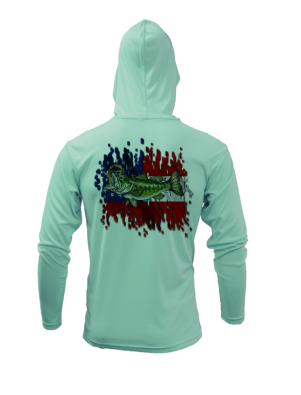 Treway Outdoors Largemouth Georgia Flag Performance Hooded Long Sleeve