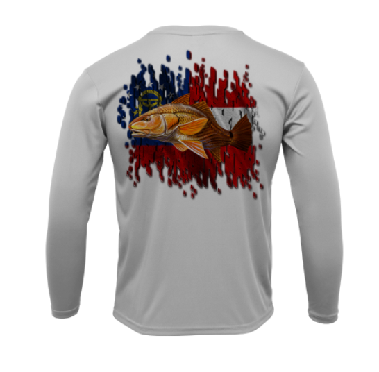 Treway Outdoors Redfish Georgia Flag Performance Long Sleeve