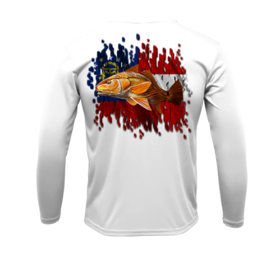 Treway Outdoors Redfish Georgia Flag Performance Long Sleeve
