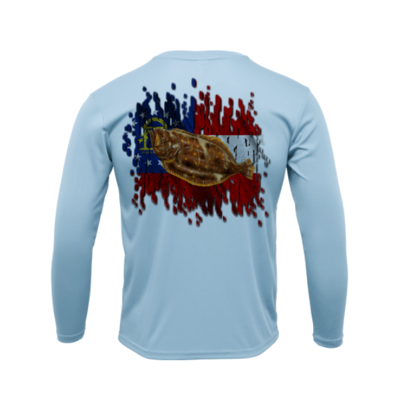 Treway Outdoors Flounder Georgia Flag Performance Long Sleeve