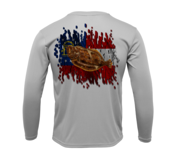 Treway Outdoors Flounder Georgia Flag Performance Long Sleeve