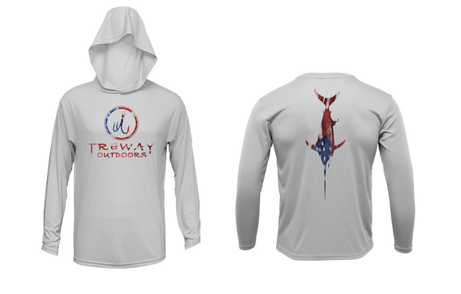 Treway Outdoors Swordfish Flag Hooded Long Sleeve
