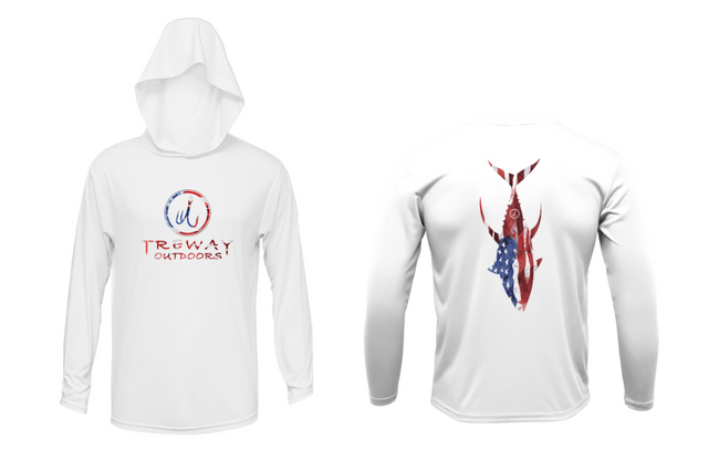 Treway Outdoors Tuna Flag Hooded Long Sleeve